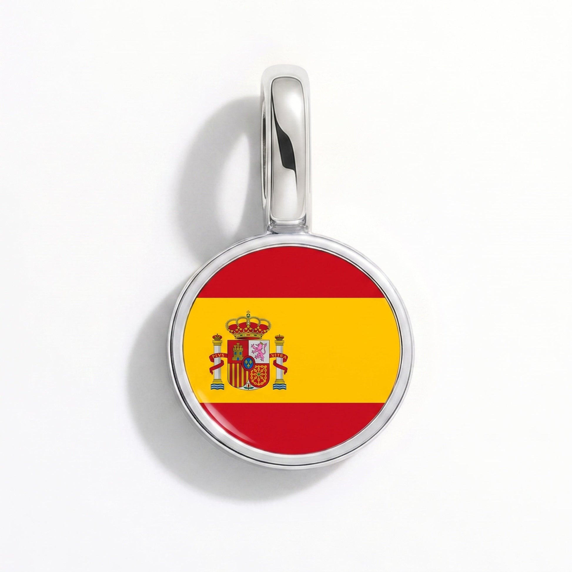 Charm drapeau Espagne – rectangulaire argent