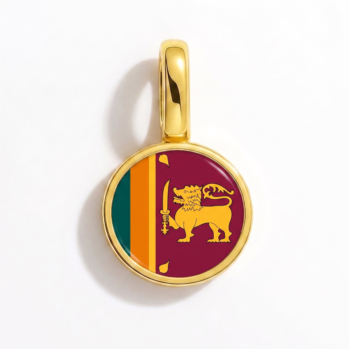 Charm drapeau Sri Lanka – rond or