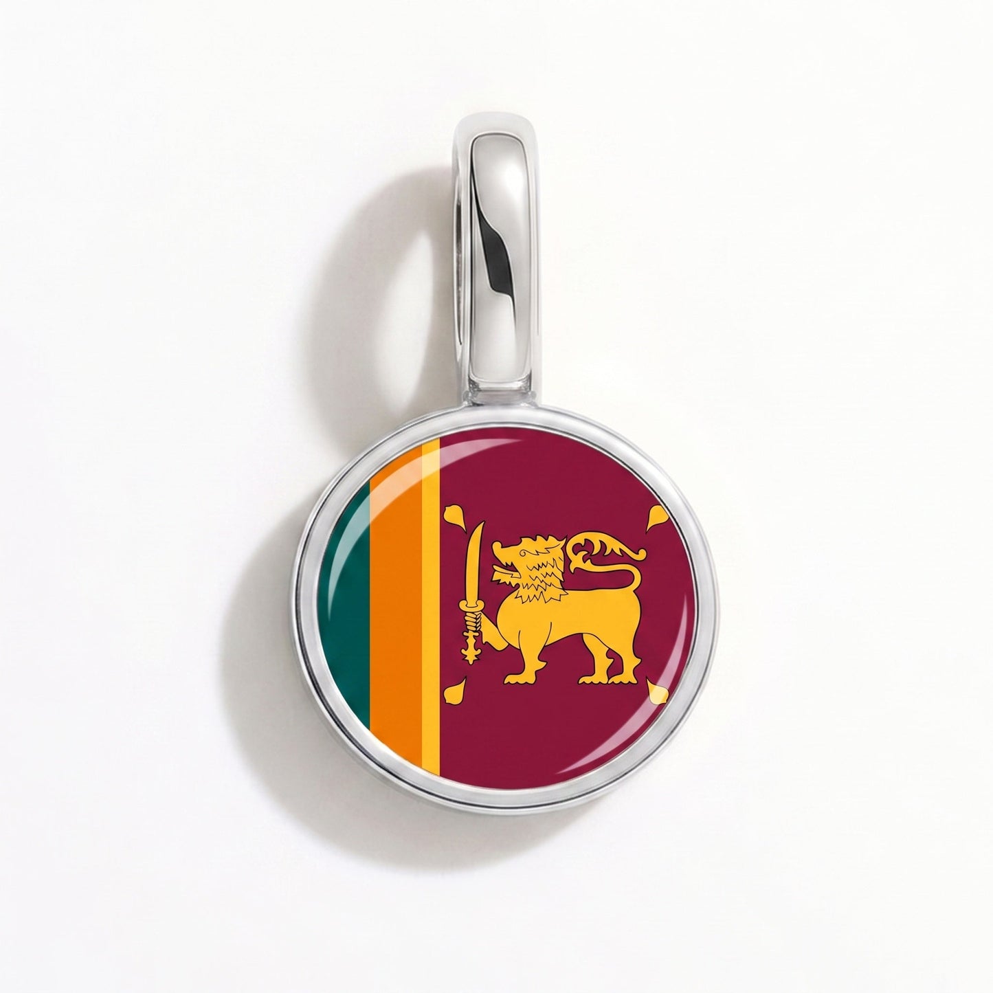 Charm drapeau Sri Lanka – rectangulaire argent