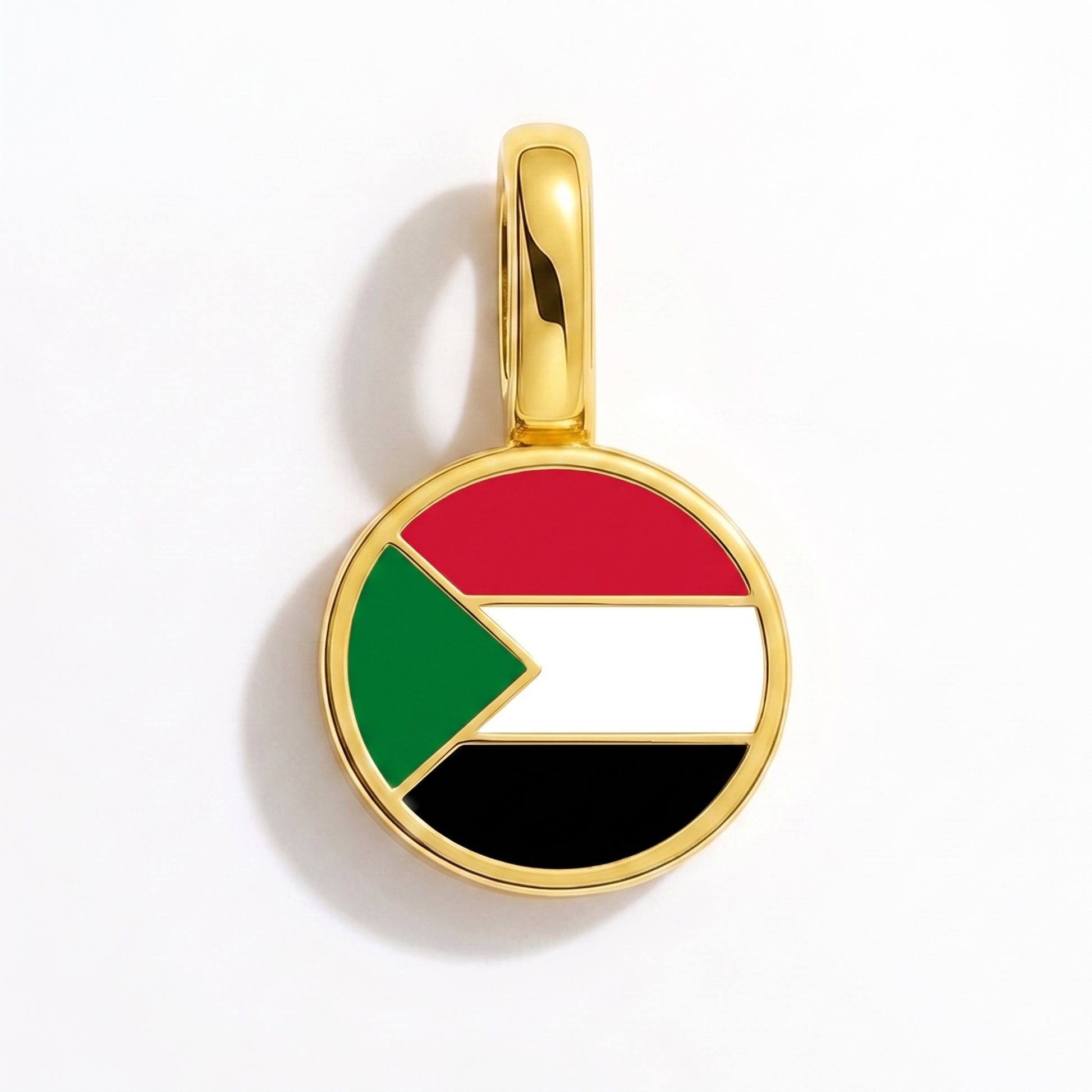 Charm drapeau Soudan – rond or