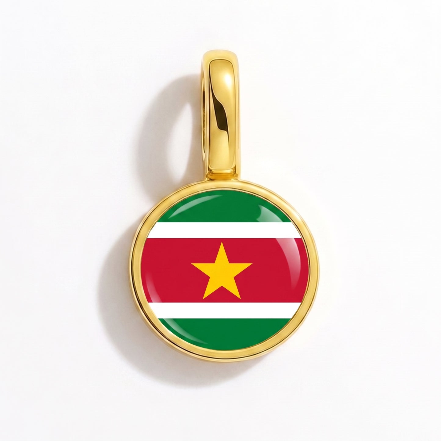 Charm drapeau Suriname – rond or