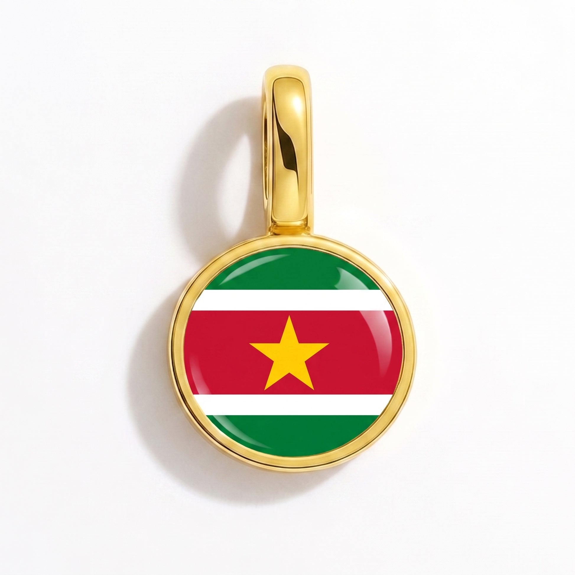 Charm drapeau Suriname – rond or
