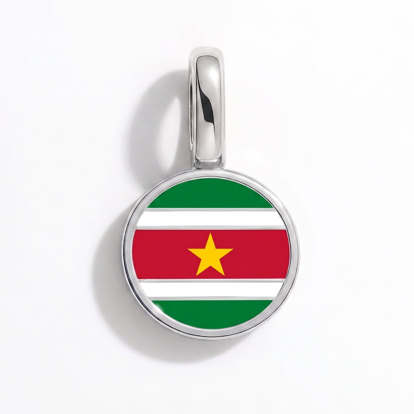Charm drapeau Suriname – rectangulaire argent