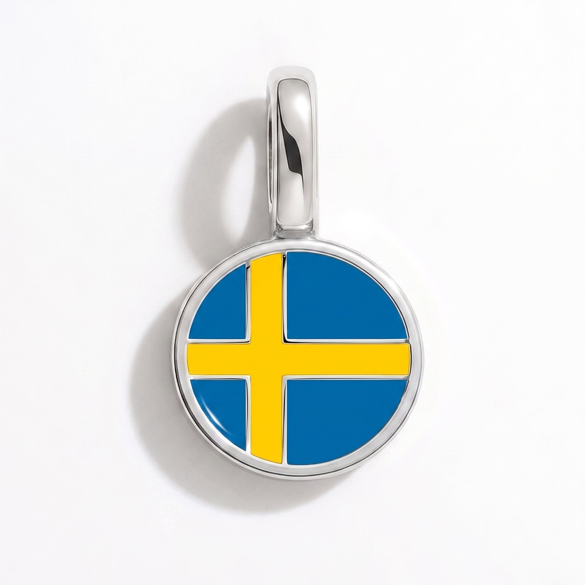 Charm drapeau Suède – rond argent