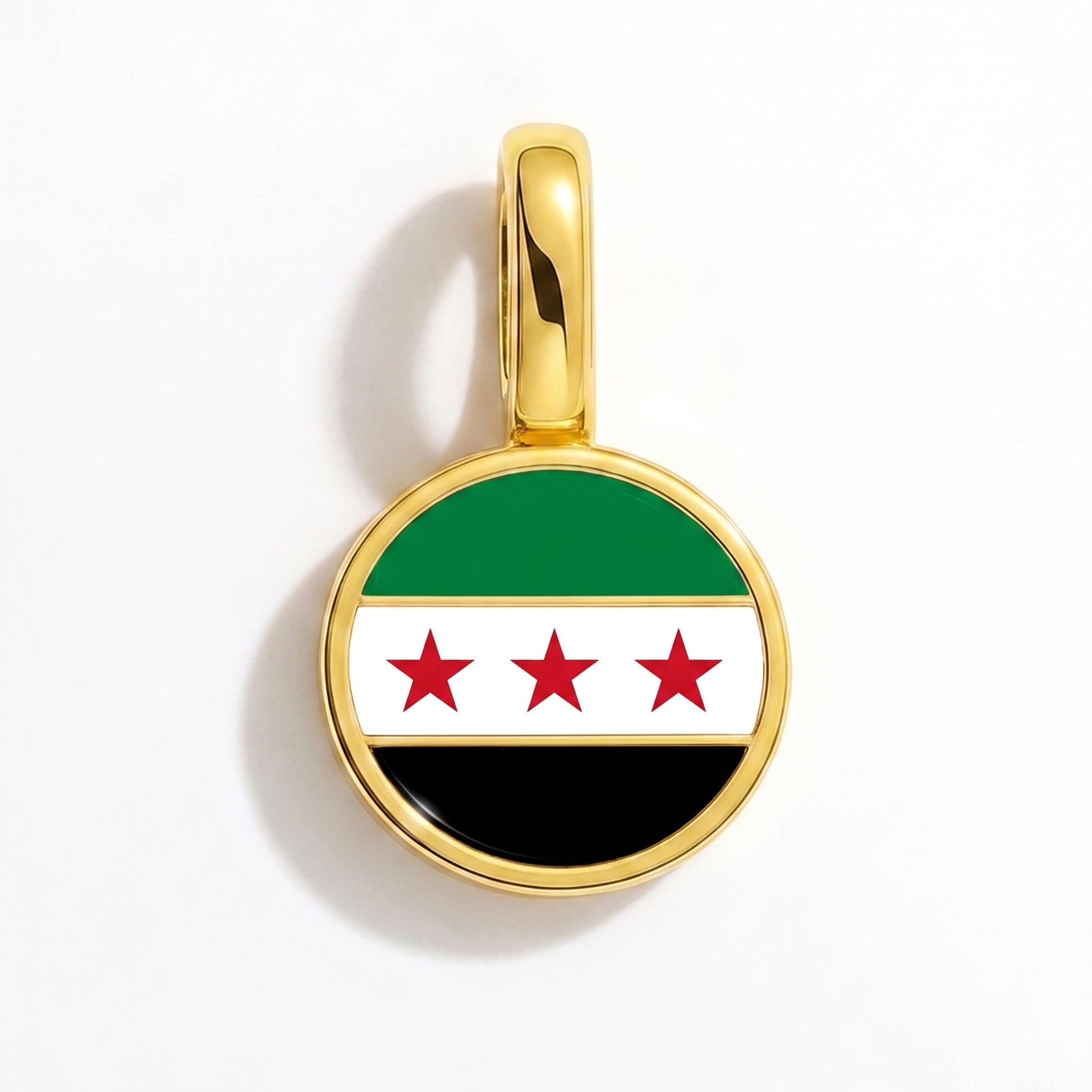 Charm drapeau Syrie – rond or
