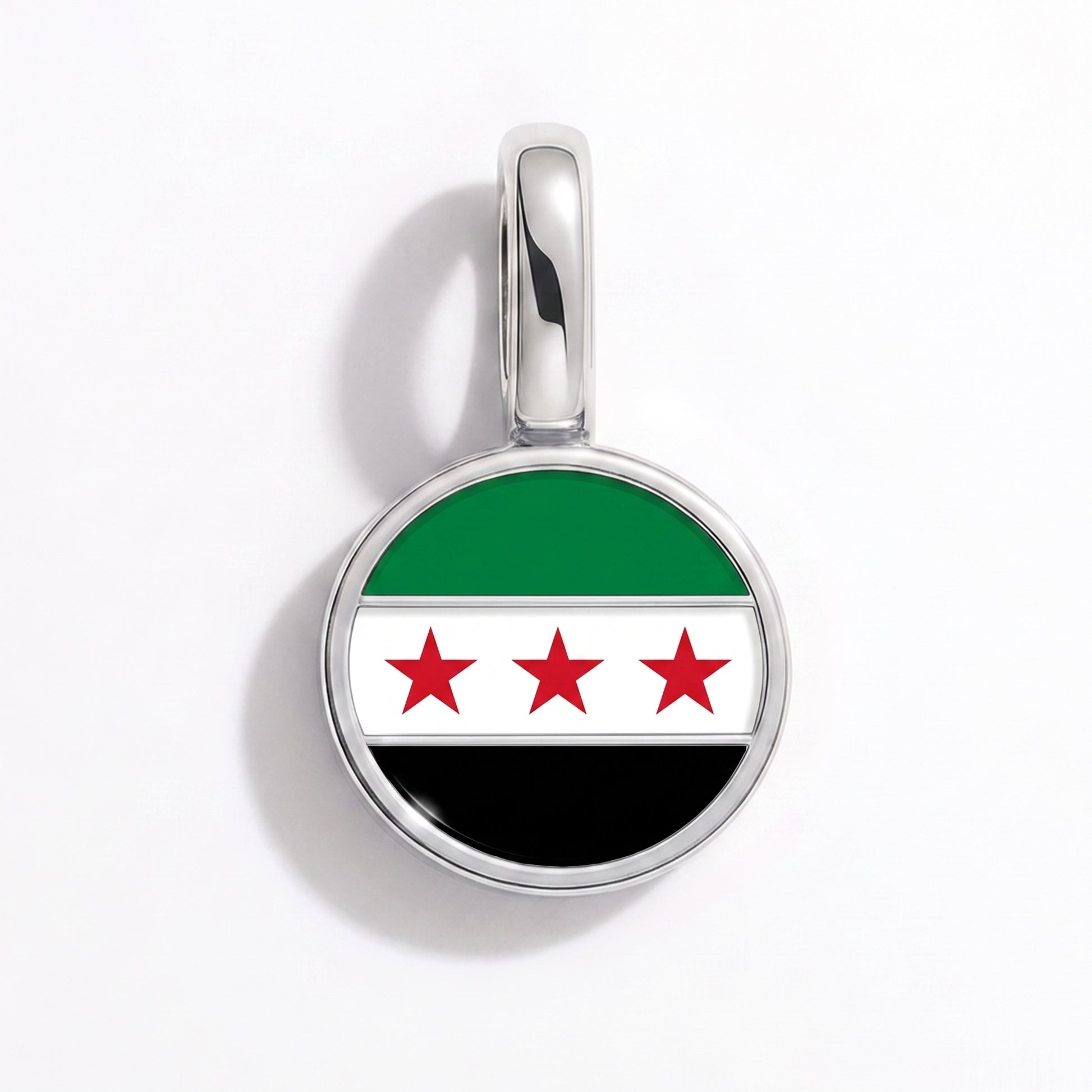Charm drapeau Syrie – rond argent