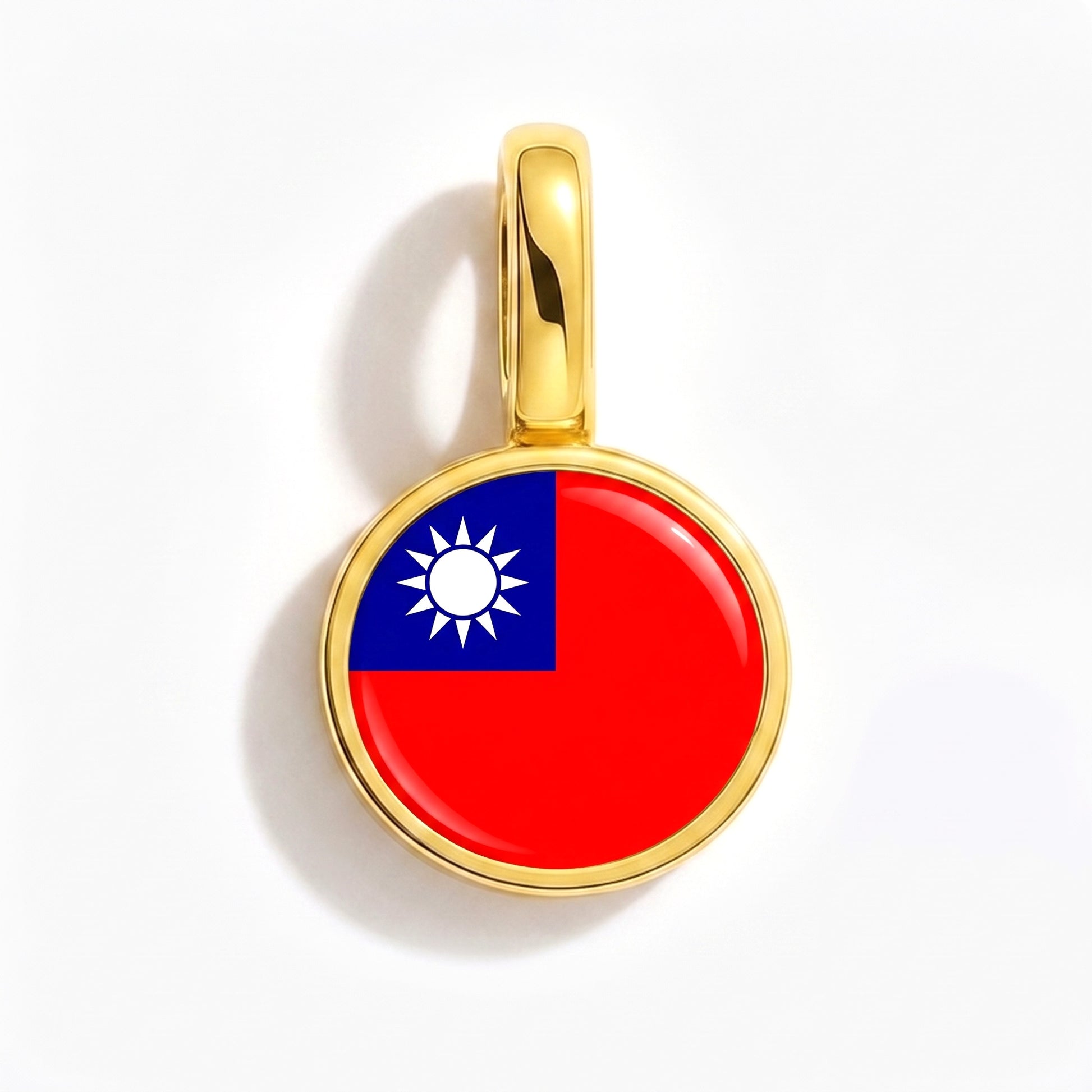 Charm drapeau Taïwan – rond or
