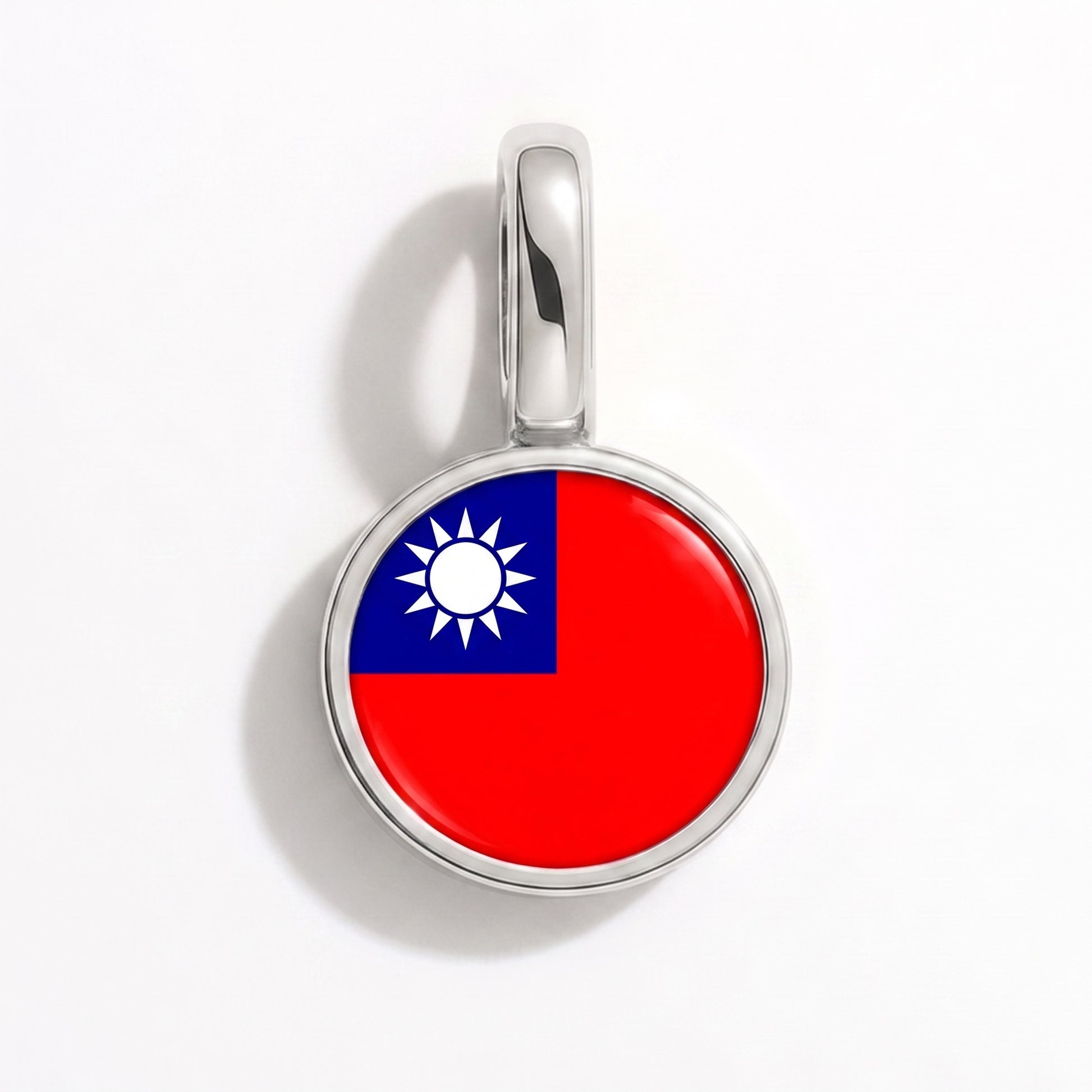 Charm drapeau Taïwan – rond argent