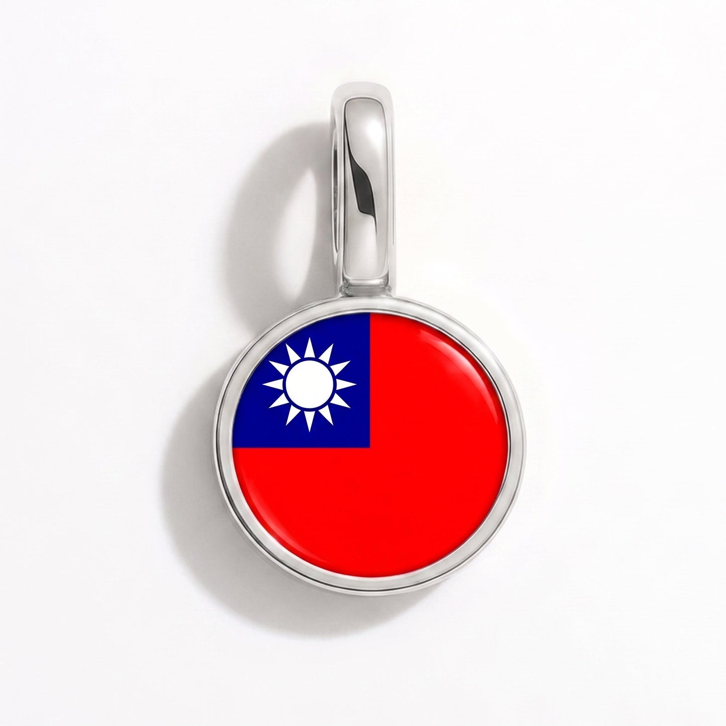 Charm drapeau Taïwan – rectangulaire argent