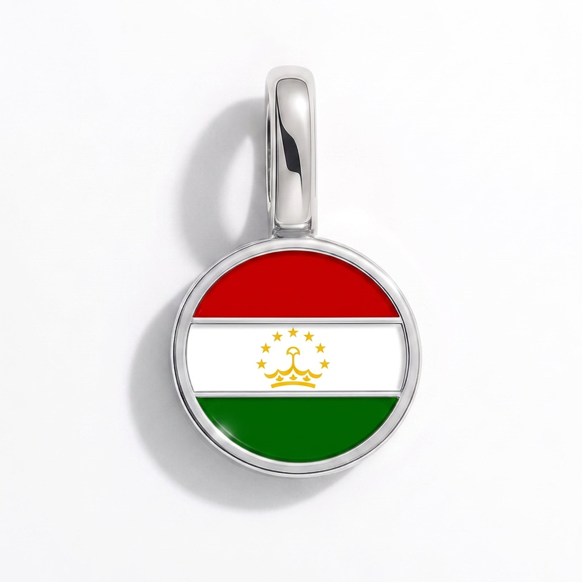 Charm drapeau Tadjikistan – rectangulaire argent
