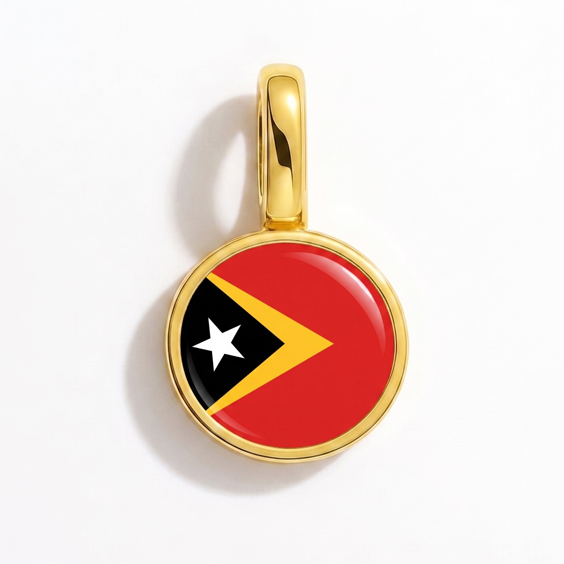 Charm drapeau Timor oriental – rond or