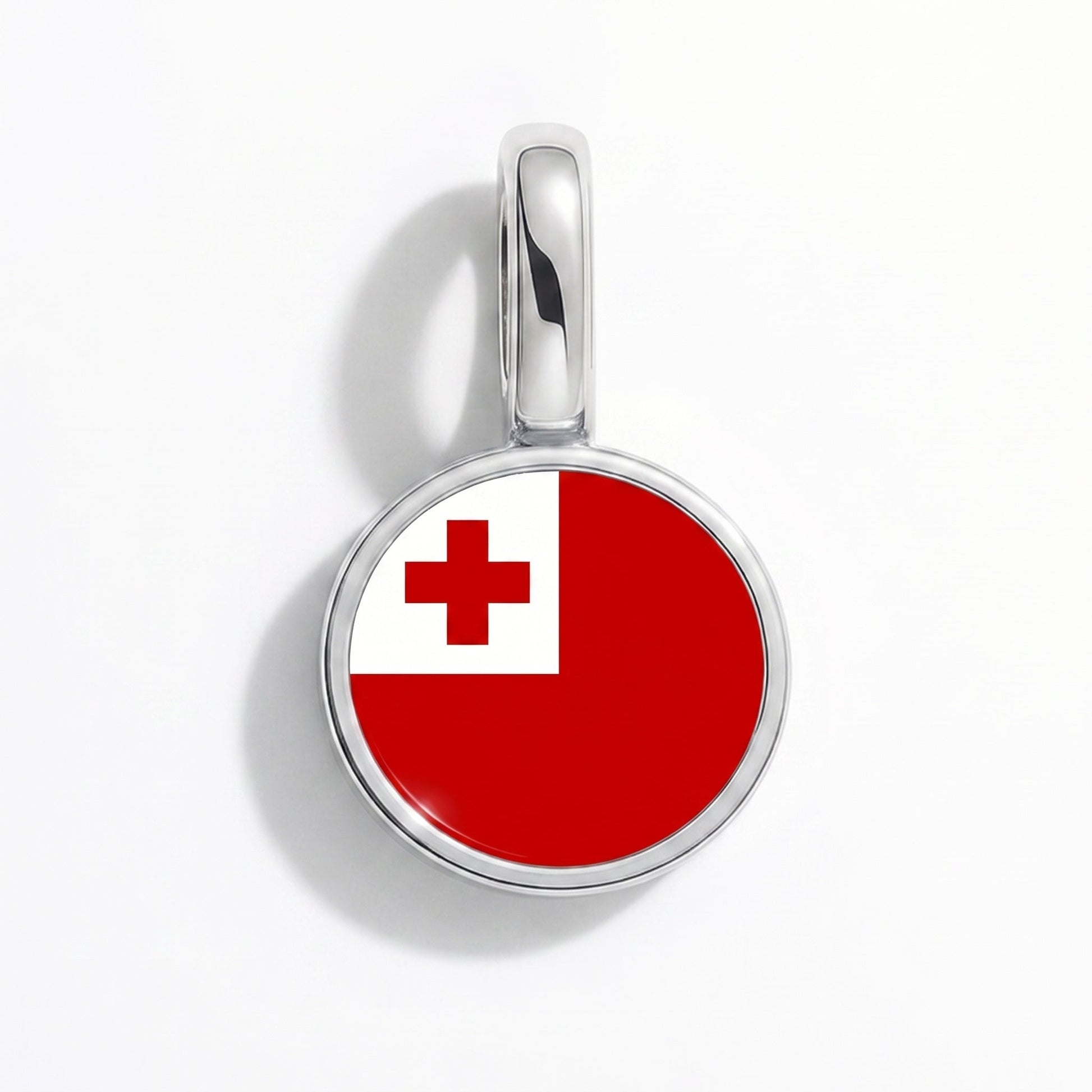 Charm drapeau Tonga – rectangulaire argent