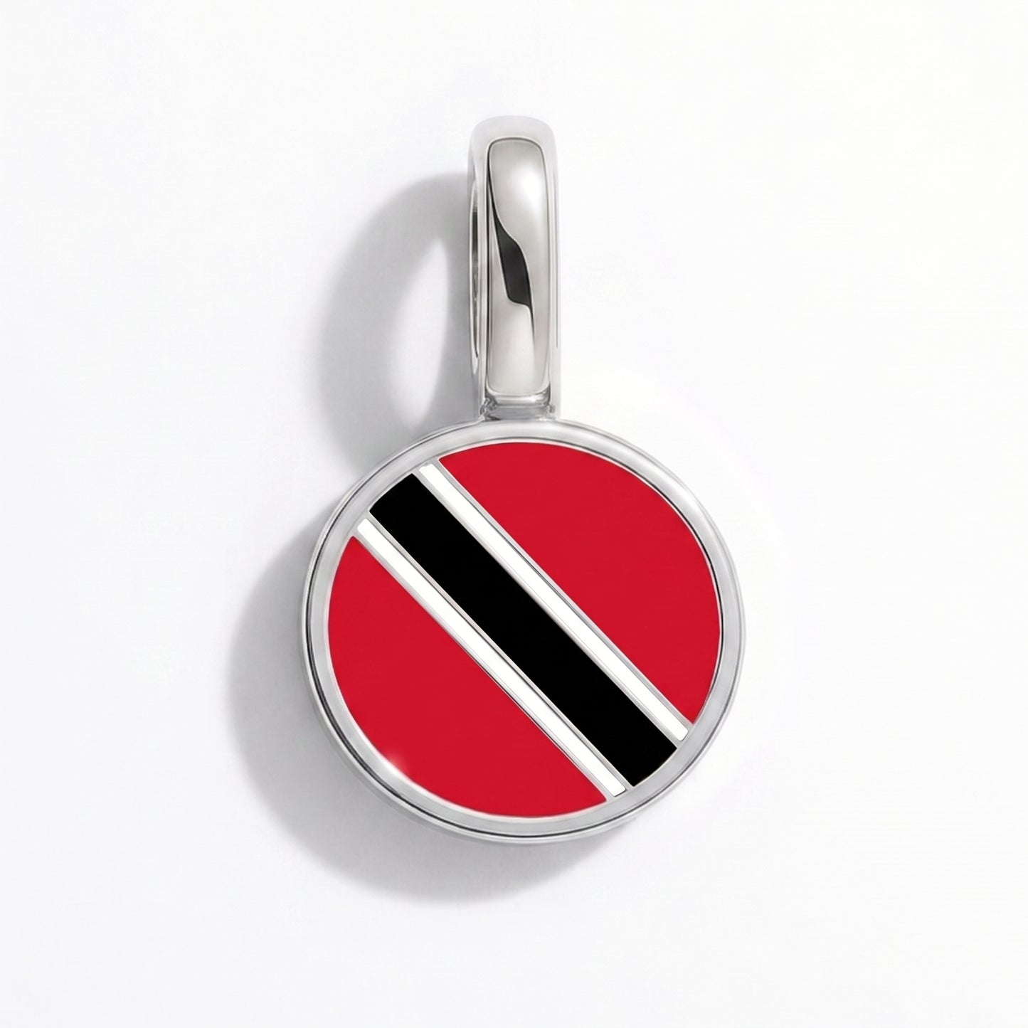 Charm drapeau Trinité-et-Tobago – rond argent