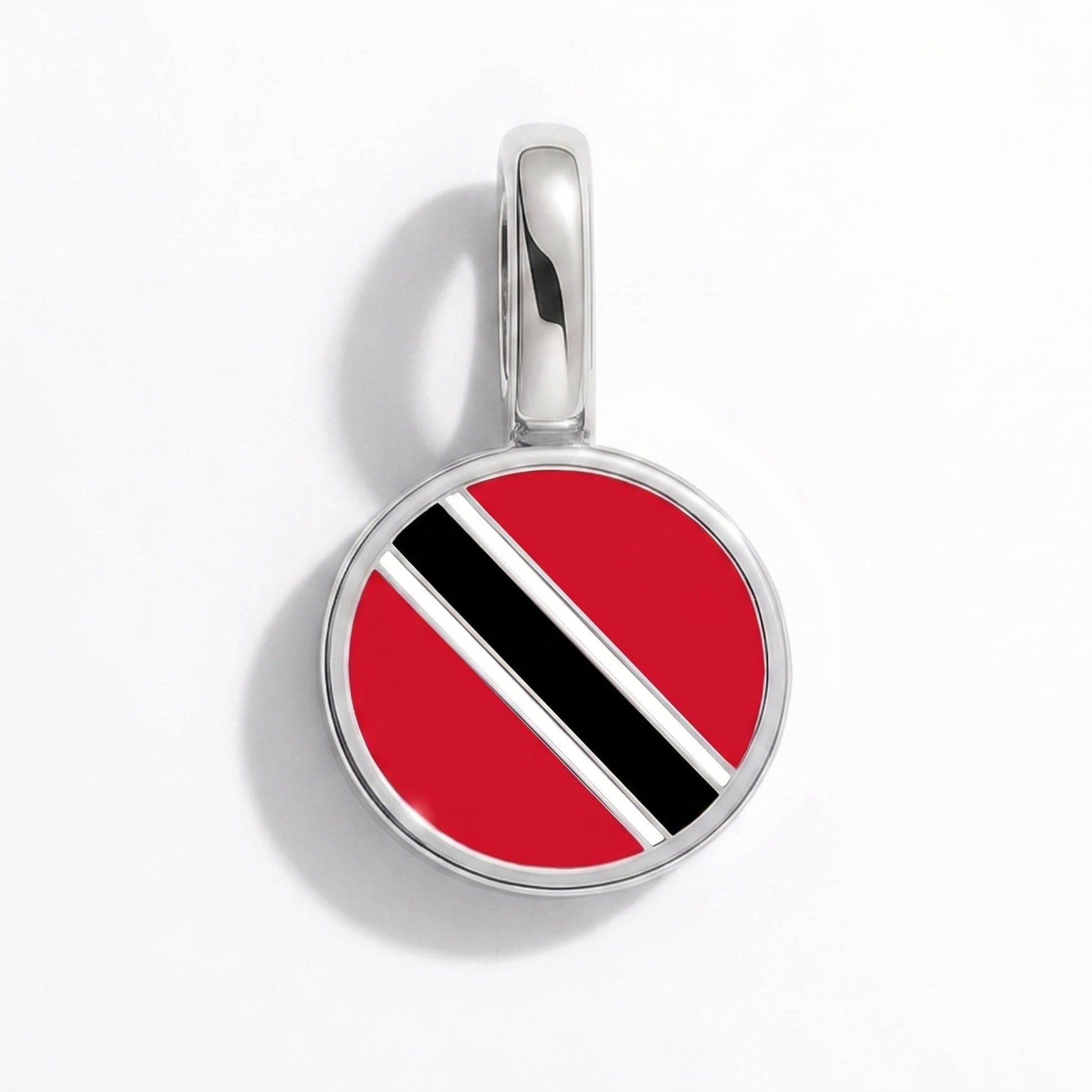 Charm drapeau Trinité-et-Tobago – rond argent