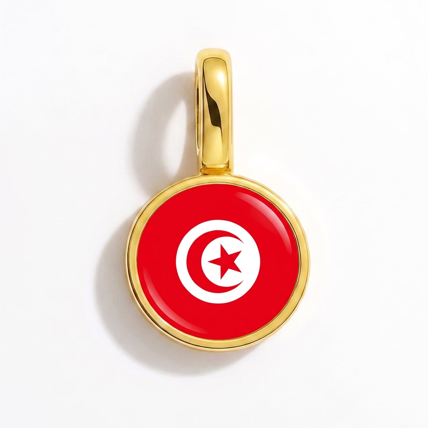 Charm drapeau Tunisie – rond or