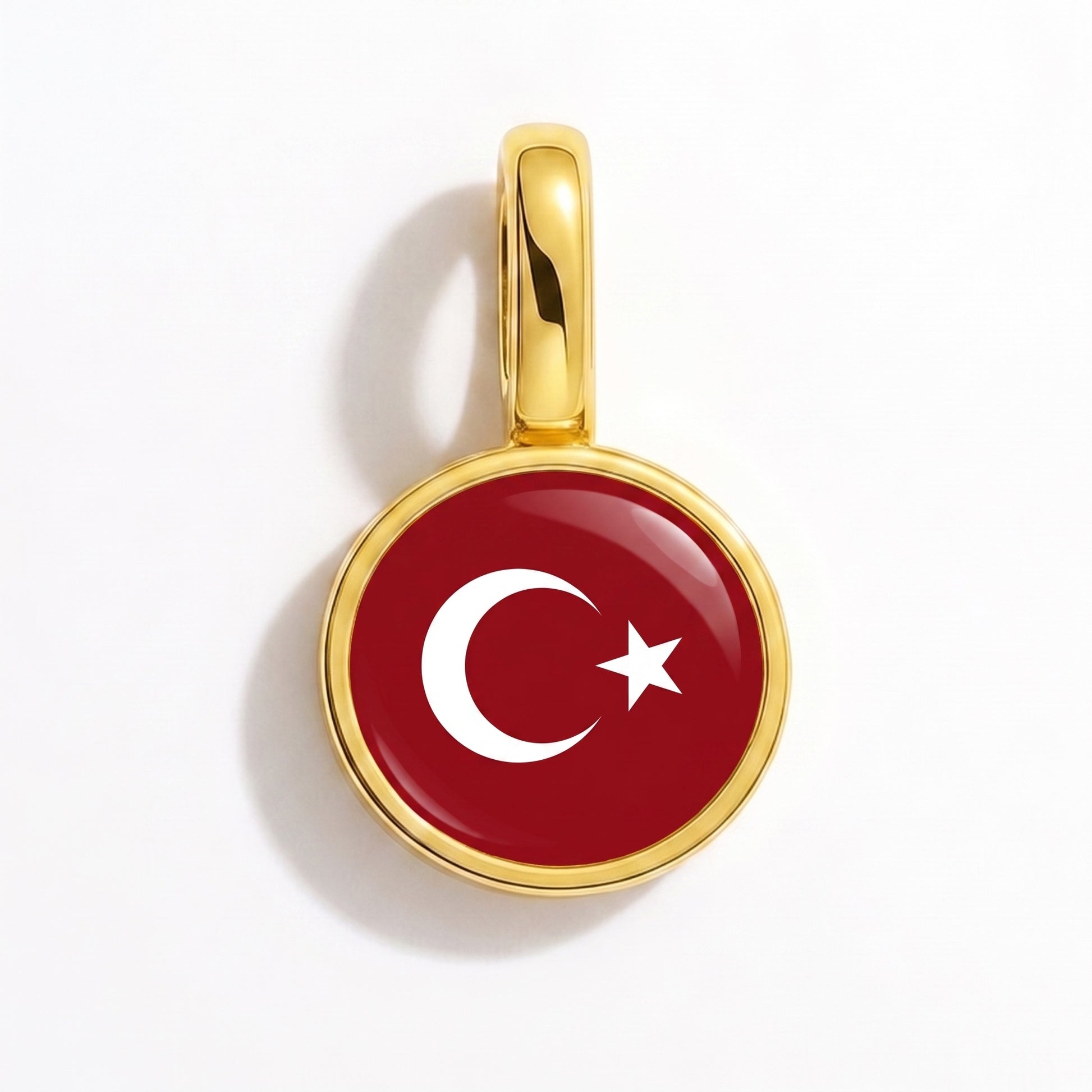 Charm drapeau Turquie – rond or