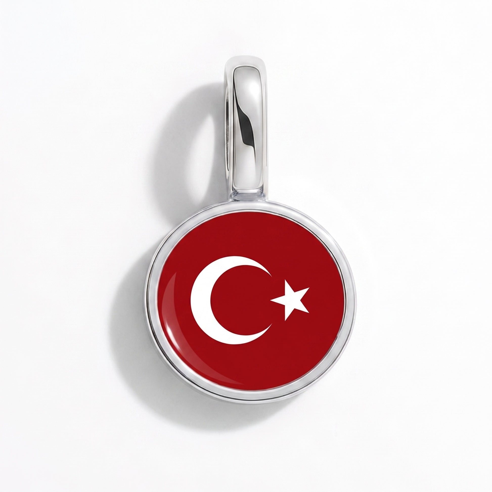 Charm drapeau Turquie – rond argent