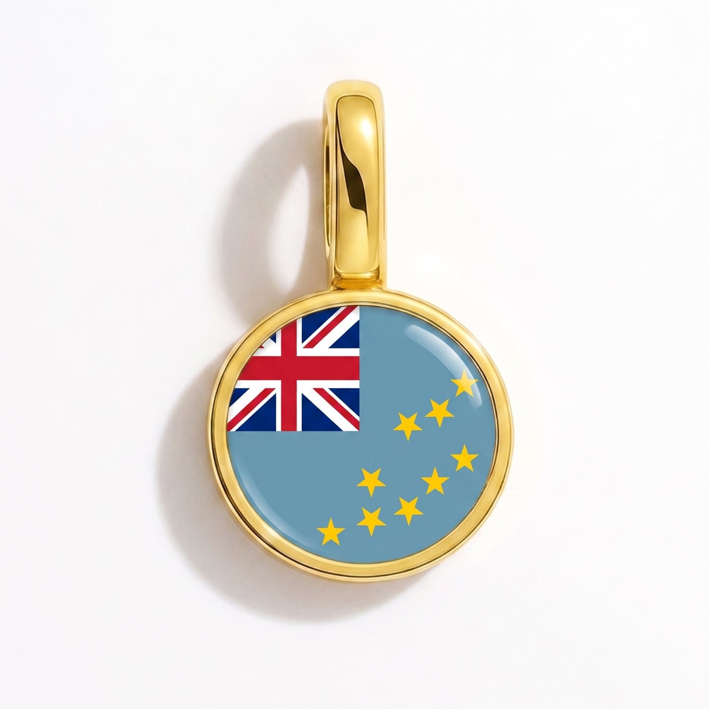Charm drapeau Tuvalu – rond or