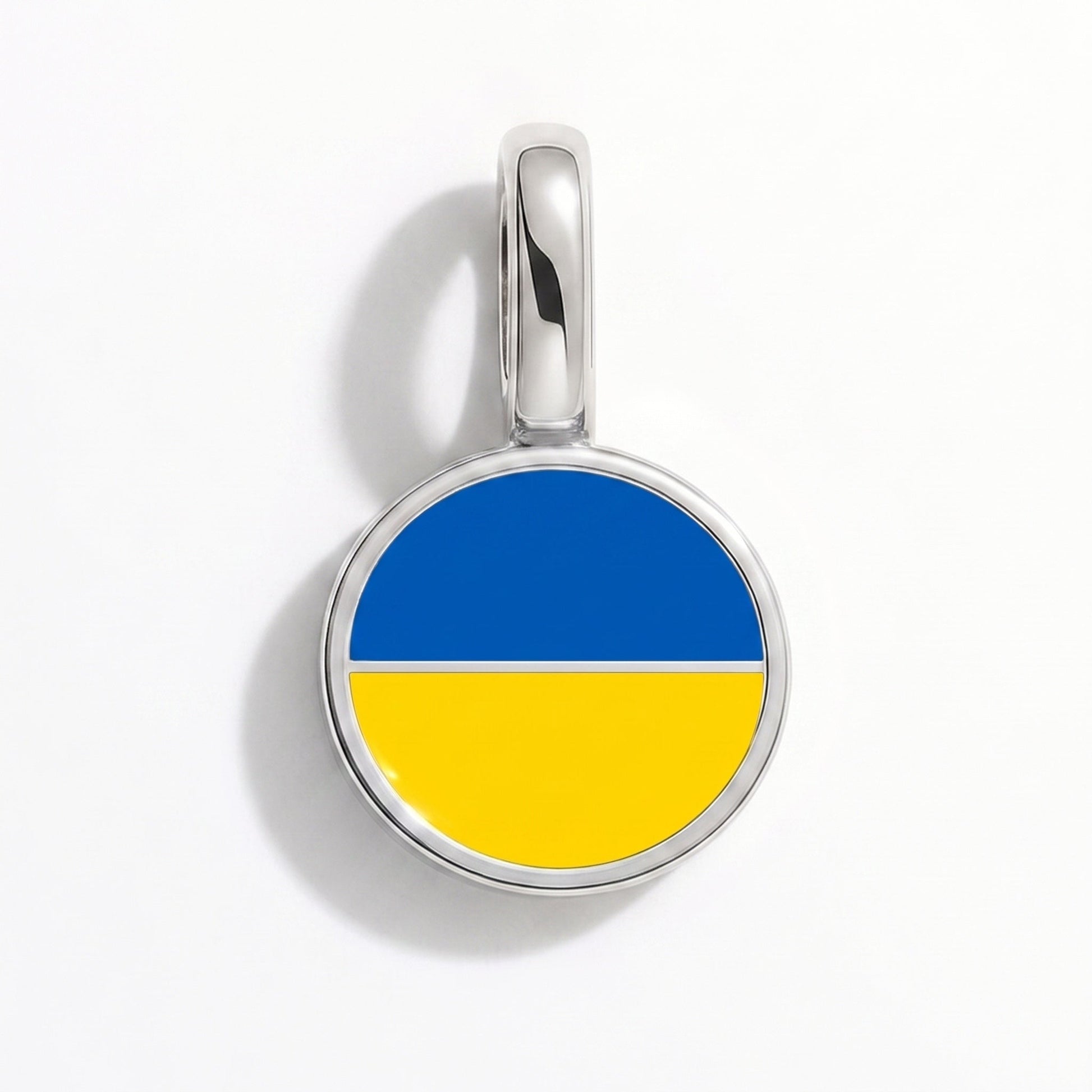 Charm drapeau Ukraine – rectangulaire argent