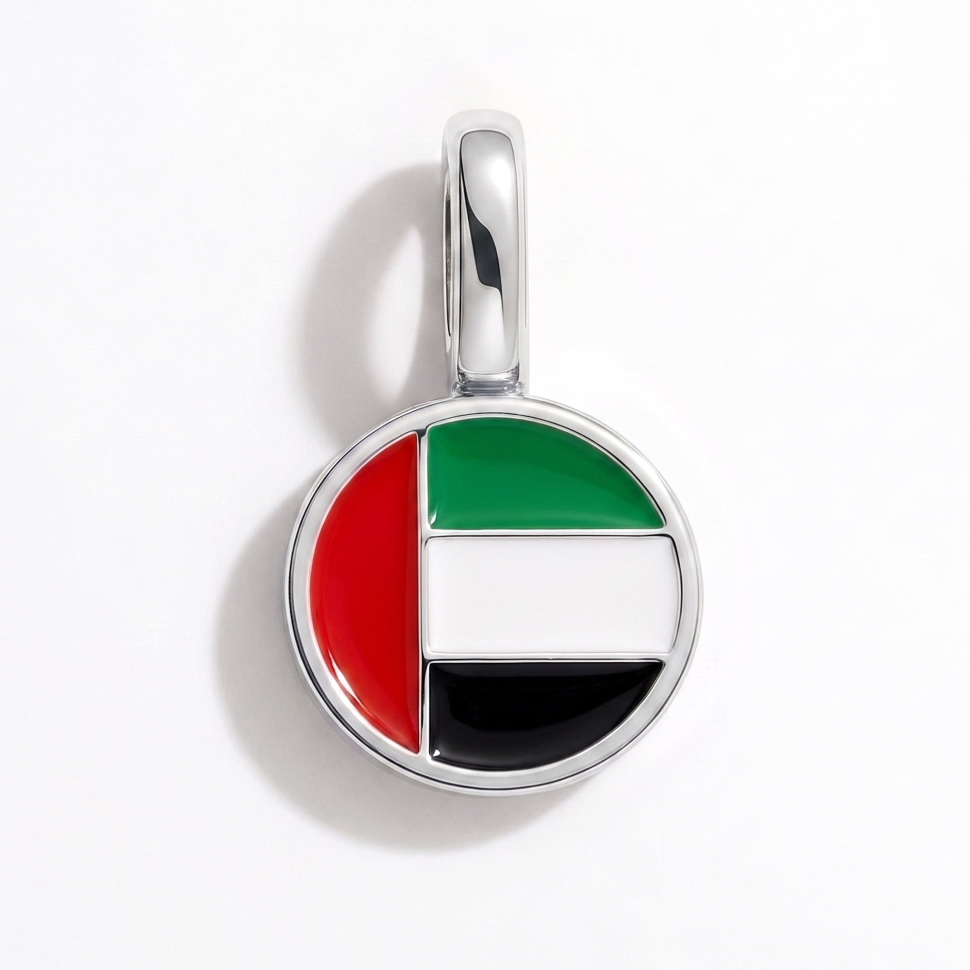 Charm drapeau Émirats arabes unis – rectangulaire argent