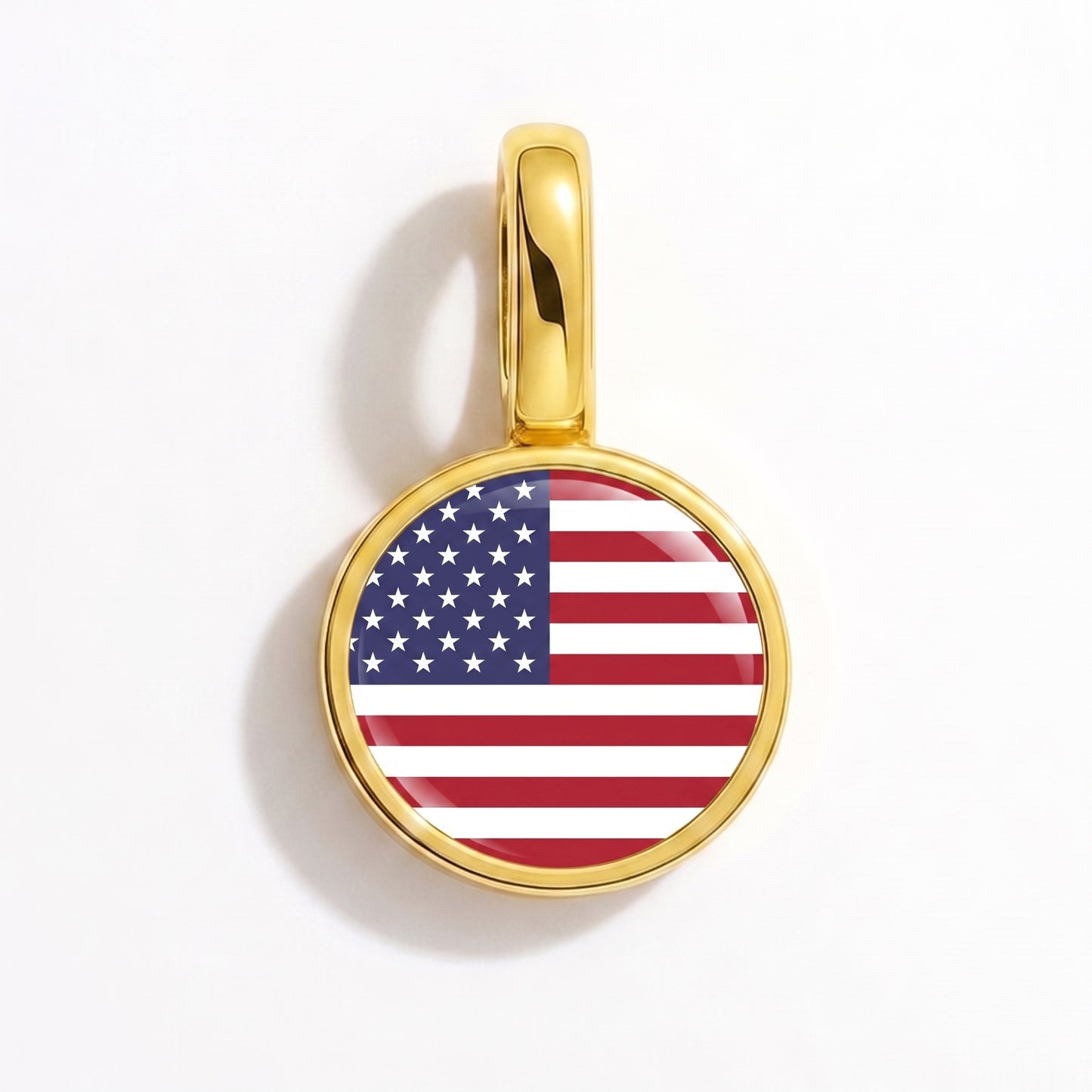 Charm drapeau États-Unis – rond or