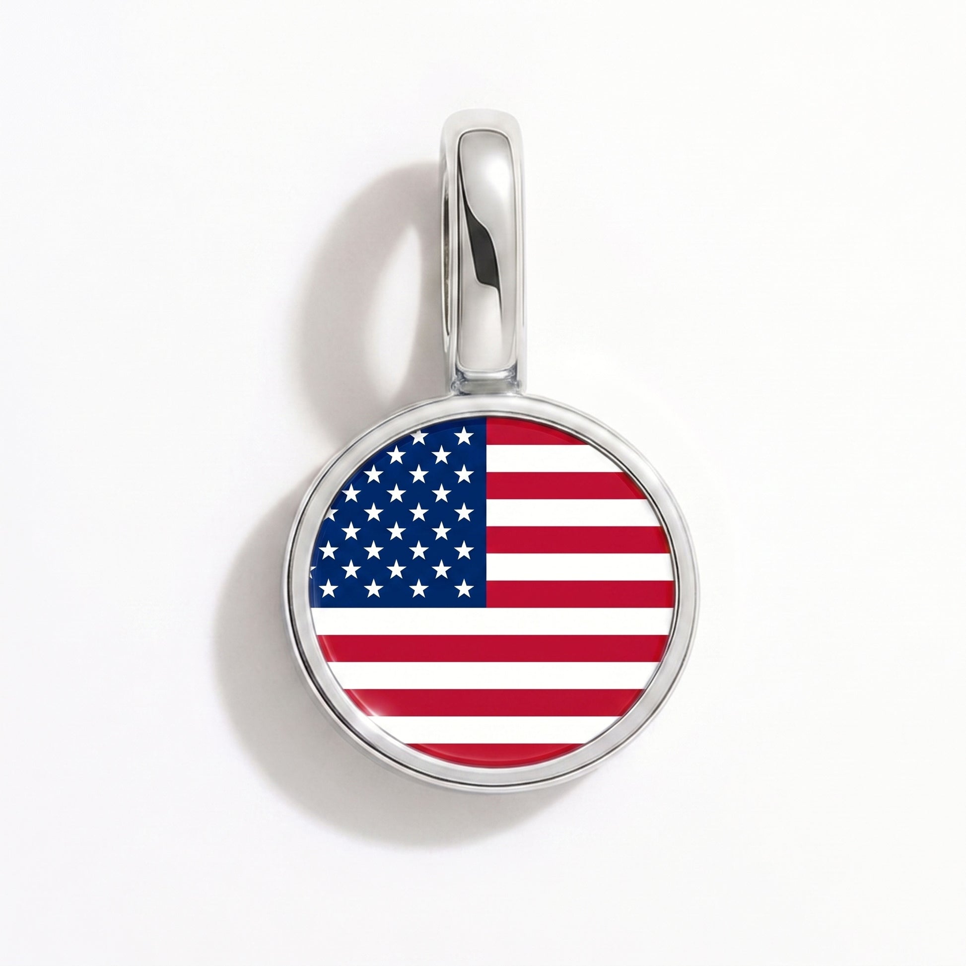 Charm drapeau États-Unis – rond argent