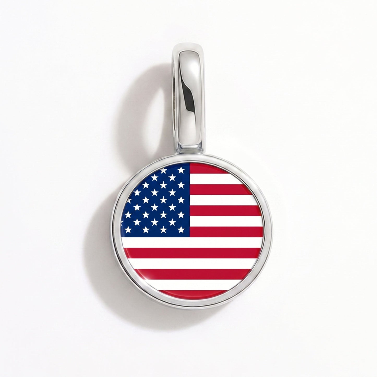 Charm drapeau États-Unis – rectangulaire argent