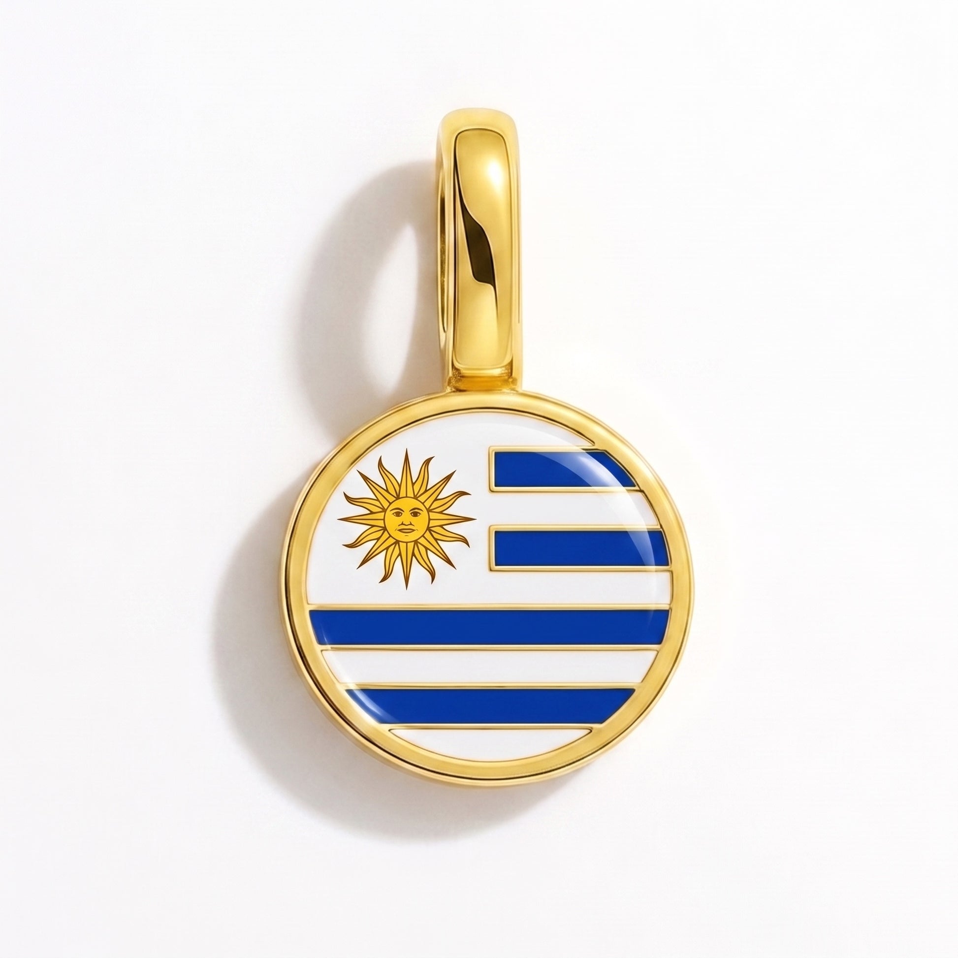 Charm drapeau Uruguay – rond or