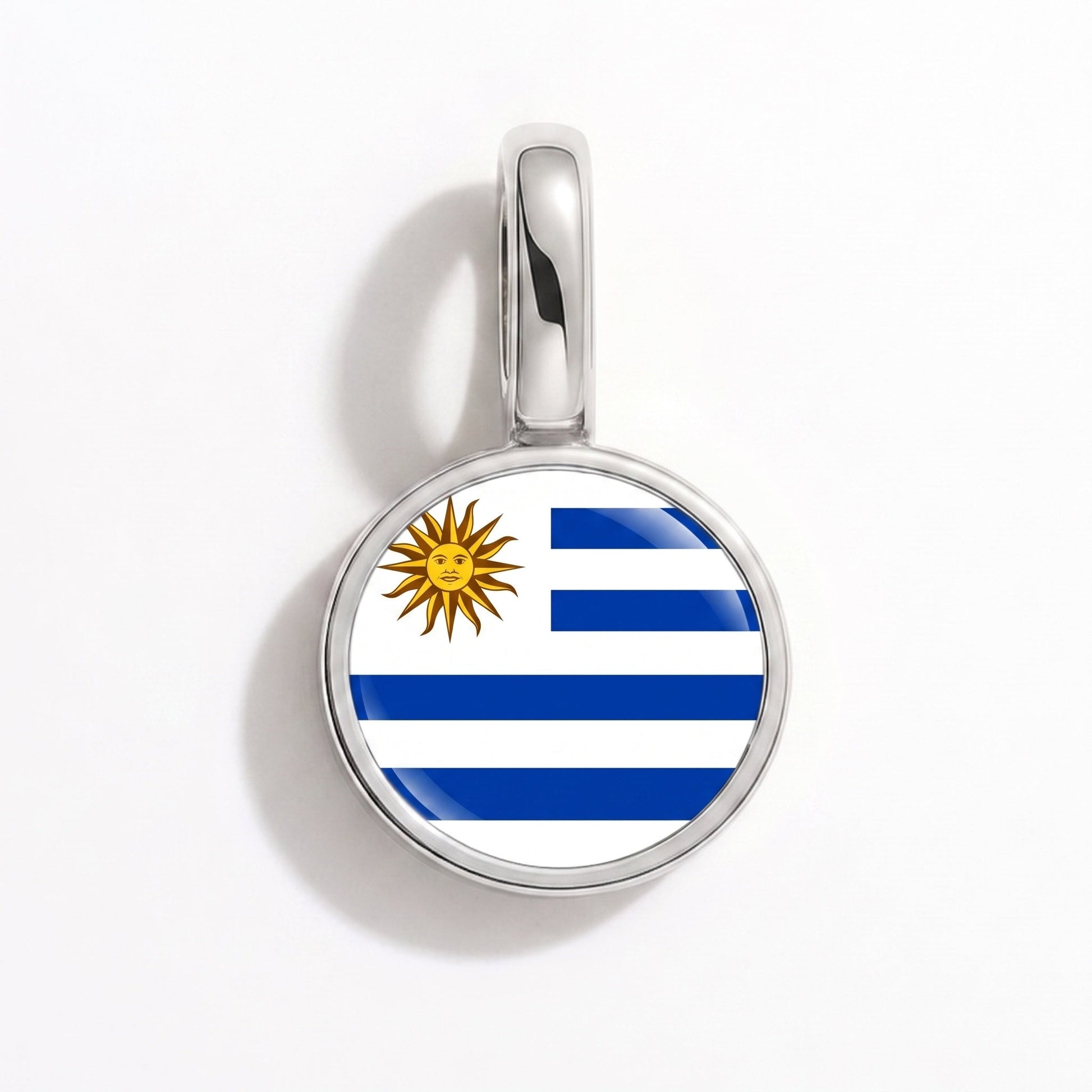 Charm drapeau Uruguay – rectangulaire argent