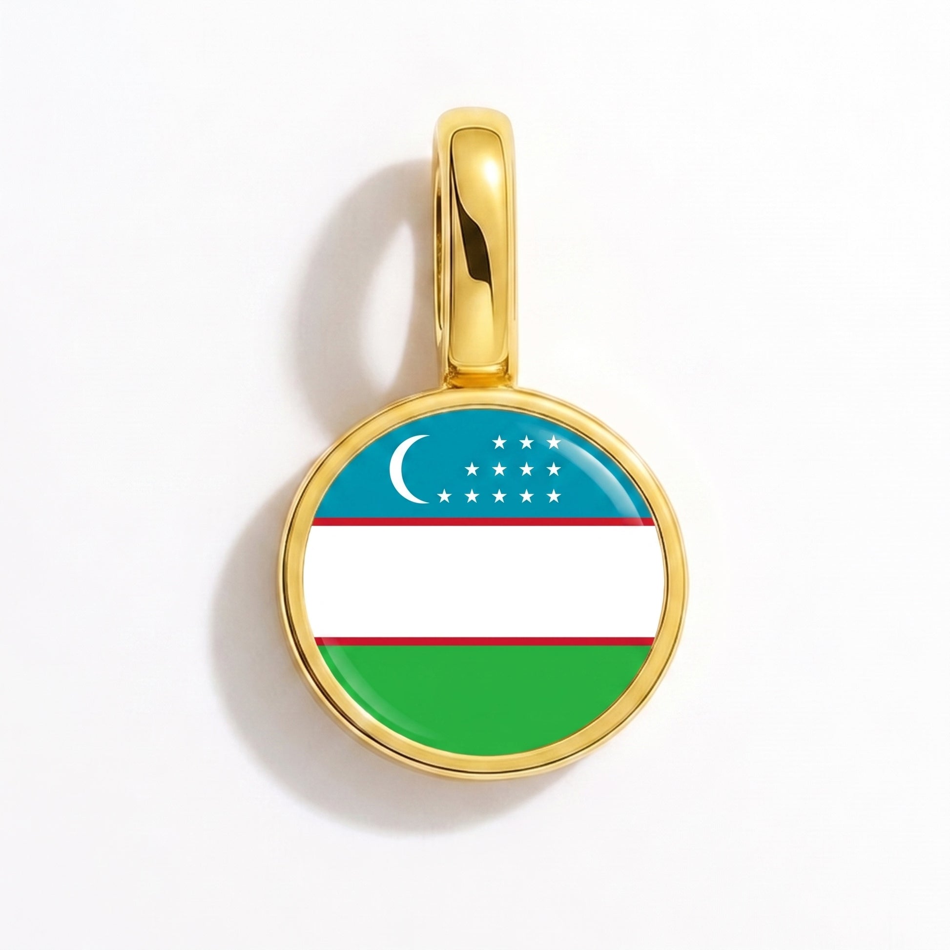 Charm drapeau Ouzbékistan – rond or