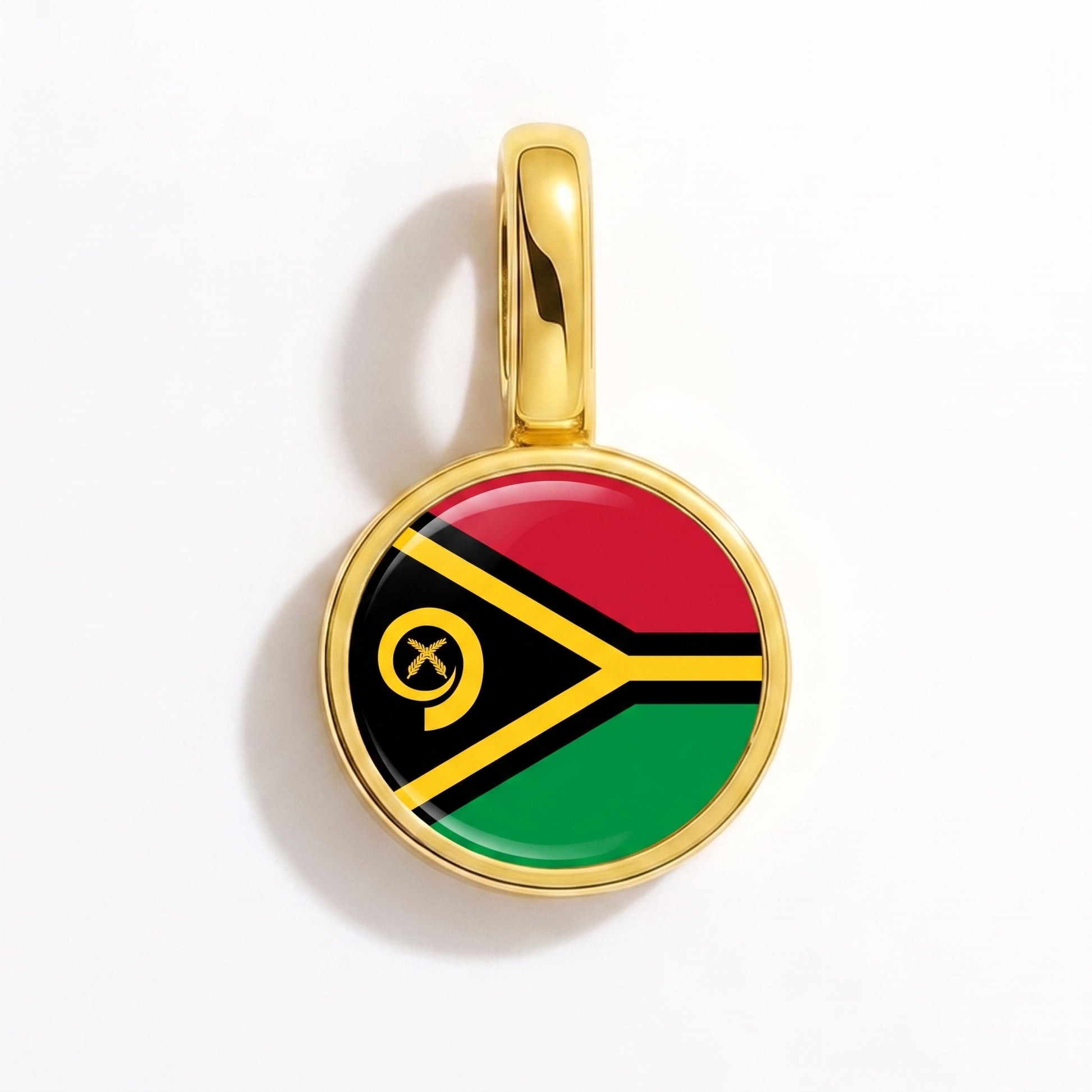 Charm drapeau Vanuatu – rond or