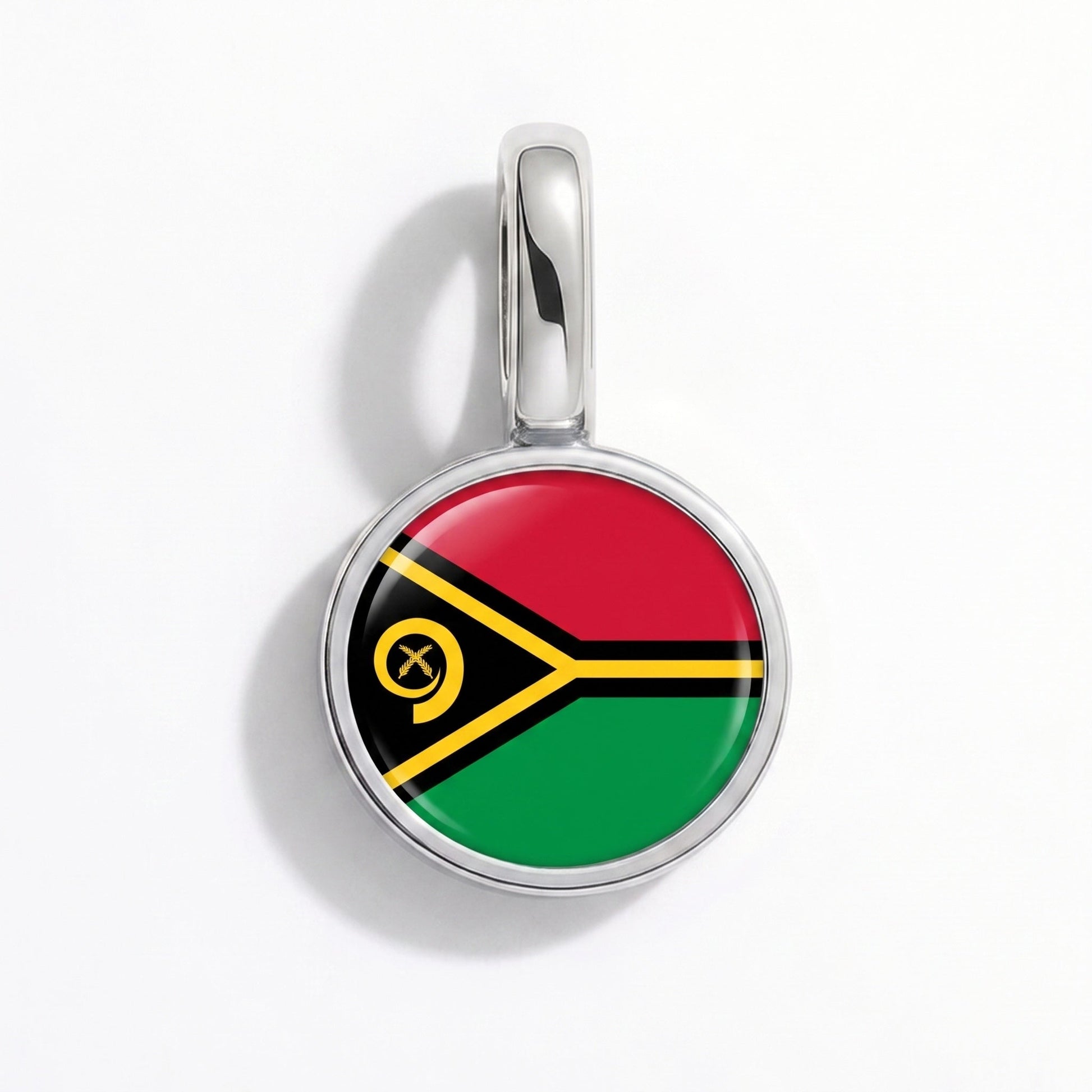 Charm drapeau Vanuatu – rectangulaire argent