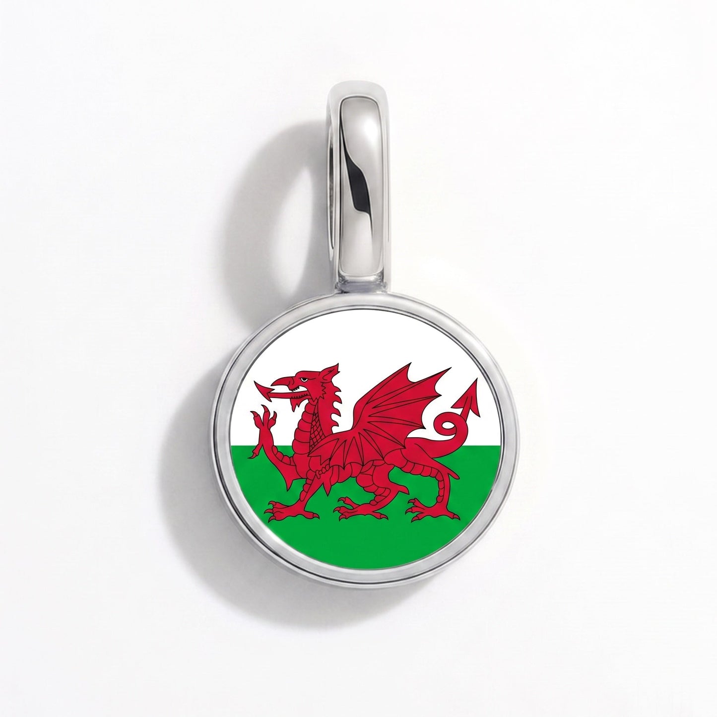Charm drapeau Pays de Galles – rectangulaire argent