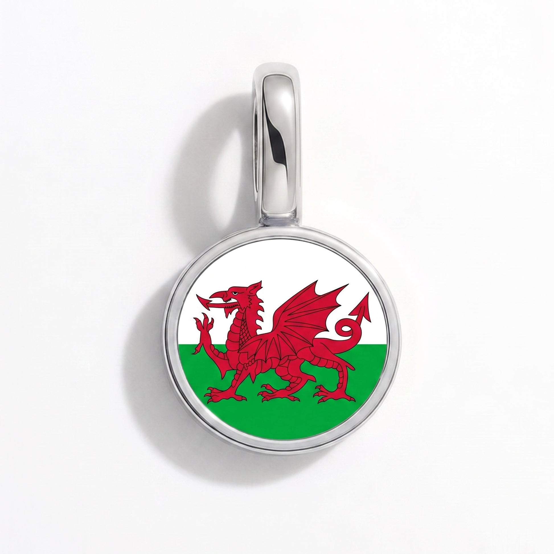 Charm drapeau Pays de Galles – rectangulaire argent