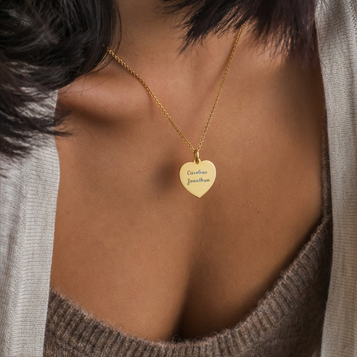 Collier cœur avec gravure personnalisée